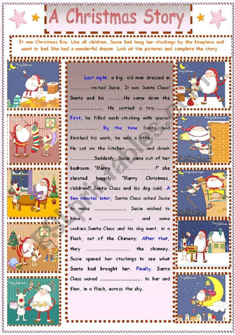 Writing : A Christmas Story - Esl Worksheetsruggy for Writing a Christmas Story Worksheets