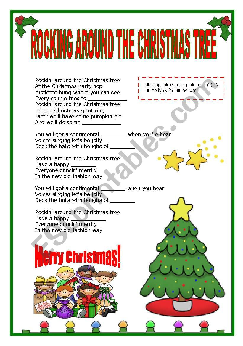 Xmas Song Ã‚Â´rocking Around The Christmas Treeã‚Â´ (Filling The for Got The Christmas Spirit Worksheets