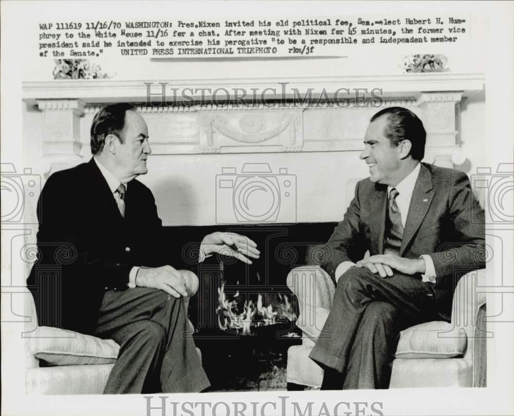 1970 Press Photo President Nixon And Hubert Humphrey Talk At White in The President&amp;#039;S Photographer Worksheet
