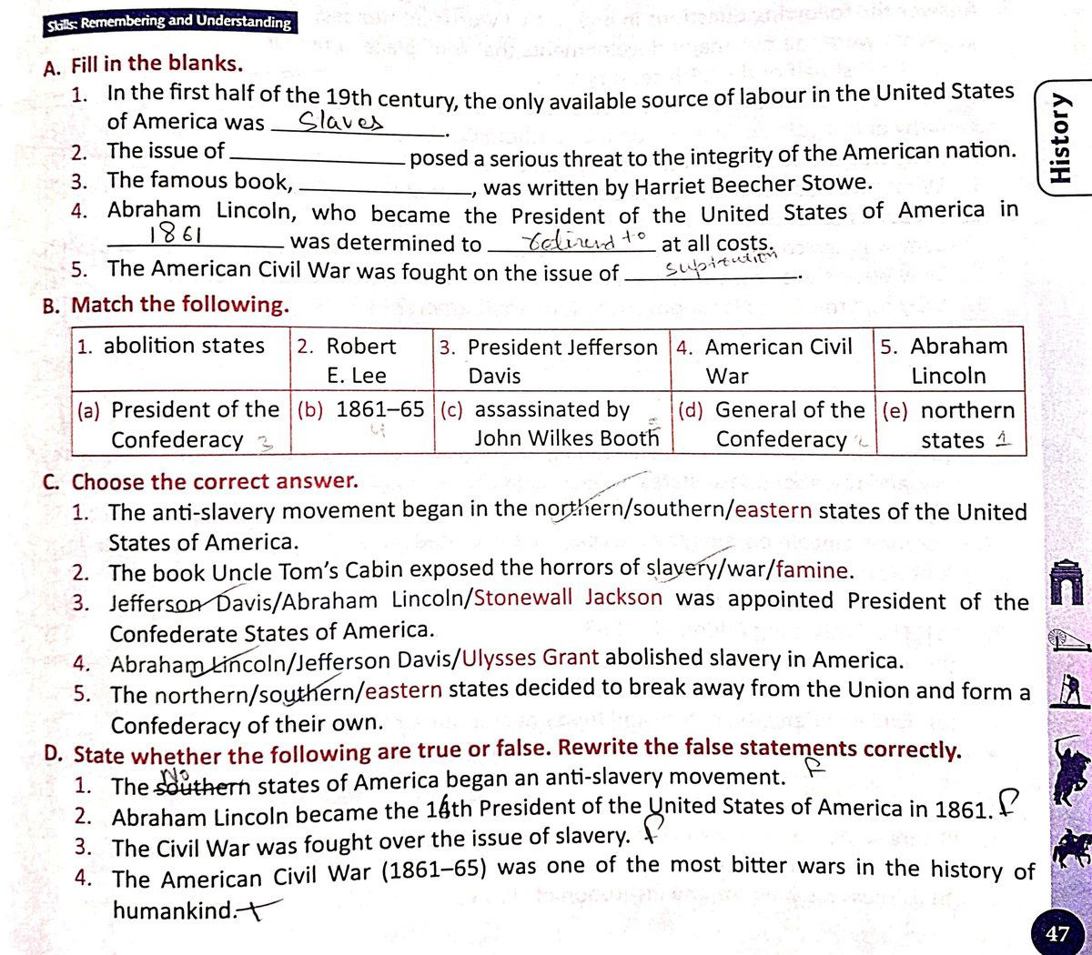 A. Fill In The Blanks. In The First Half Of The 19Th Century, The with regard to Presidency Fill-In Worksheet Answers