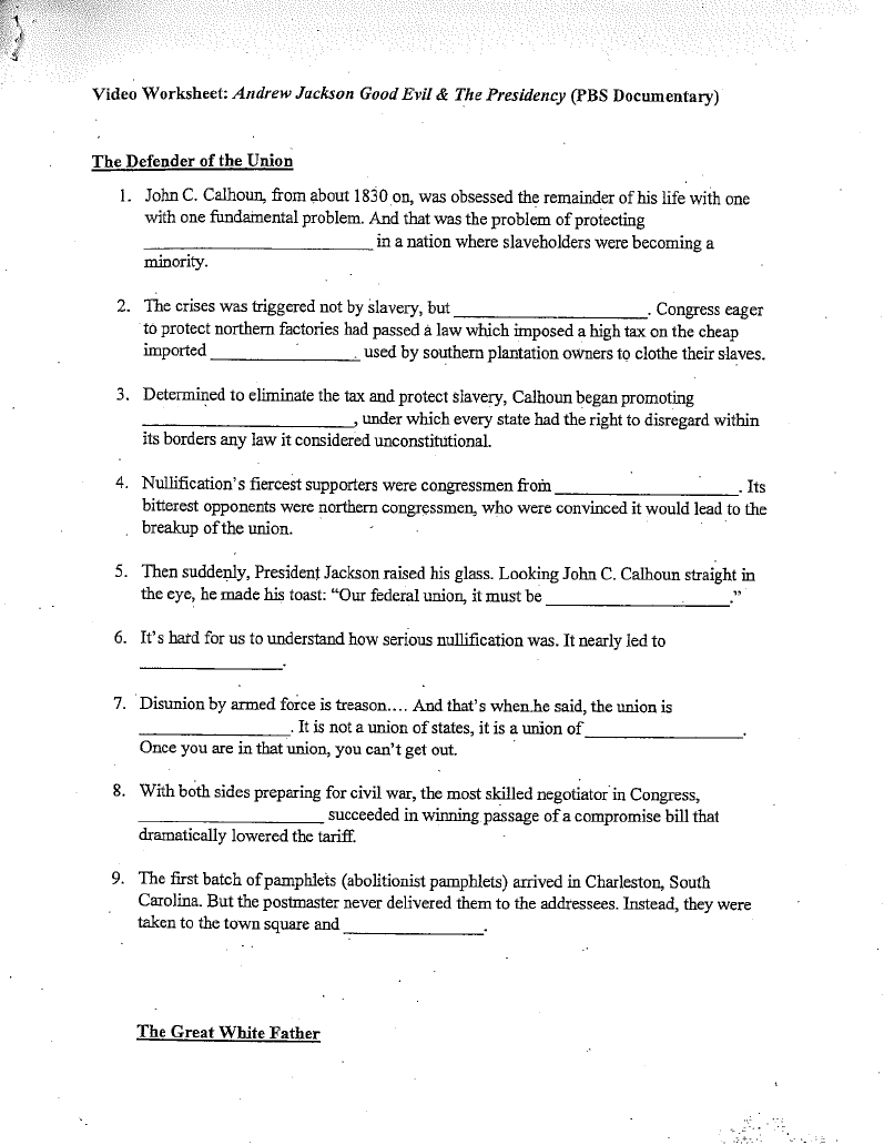 Andrew Jackson: President Biography And Assessment | The Common with regard to Andrew Jackson Good Evil And The Presidency Worksheet Answers