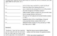 Andrew Jackson- U.s. President Biography And Assessment - Classful within Jackson&amp;#039;s Presidency In Review Worksheet