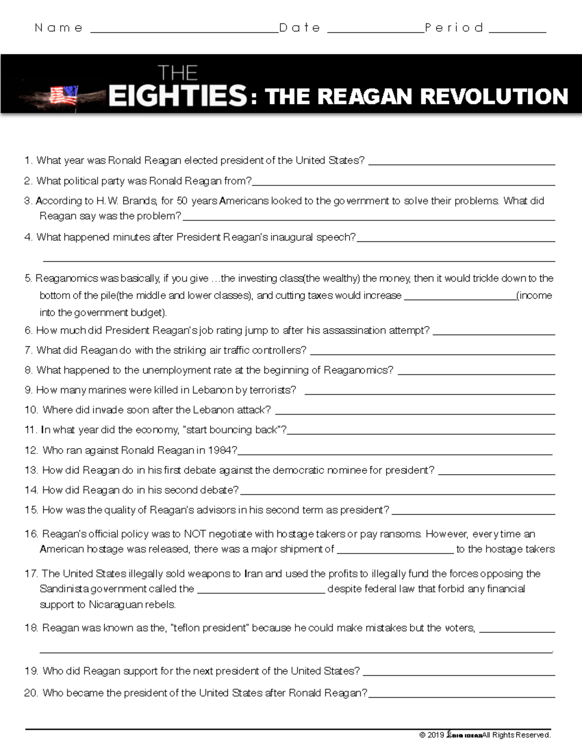 Cnn 80S: Midterm Study Guide On The Reagan Revolution - Studocu for President Reagan &amp;amp; The Reagan Revolution Worksheet