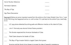 Cuban Missile Crisis- World History Passage And Assessment - Classful regarding The Island President Worksheet Answers