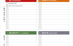 Eisenhower Matrix Template regarding President'S Daily Schedule Worksheet