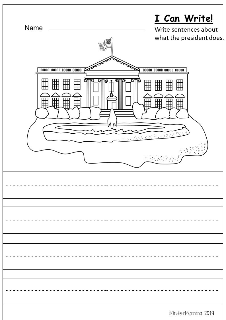 Free President&amp;#039;S Day Writing Printable - Kindermomma pertaining to Presidents Day Writing Prompt Worksheet