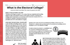Free Printable Electoral College Worksheet Bundle with regard to Popular V. President Worksheet