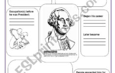George Washington - Esl Worksheetsvetic within Washington'S Presidency Worksheet