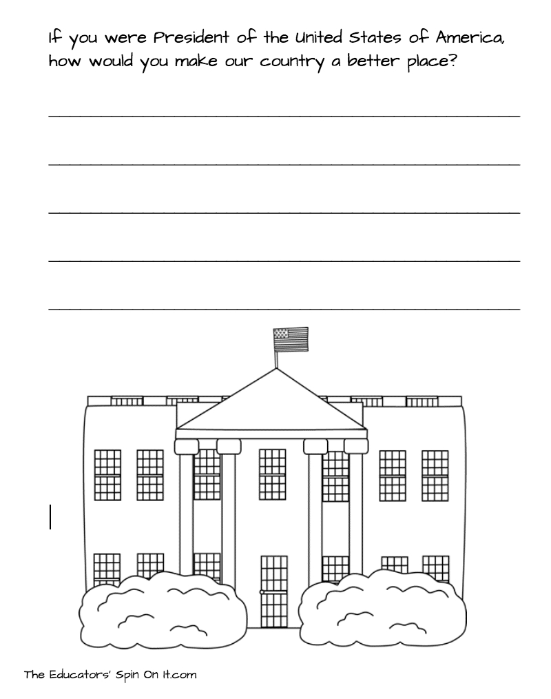 If I Were President Writing Prompt pertaining to Presidents Day Writing Prompt Worksheet
