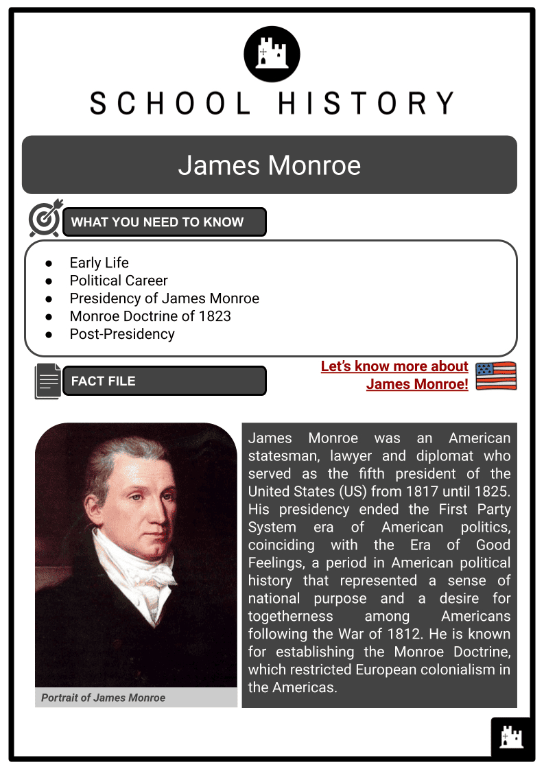 James Monroe | Us President, Life, Legacy | History Worksheets intended for First Five Presidents Worksheet