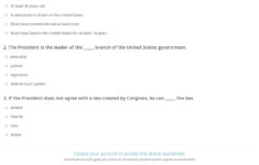 Job Of The U.s. President: Quiz &amp; Worksheet For Kids | Study with The President&amp;#039;s Job Description Worksheet