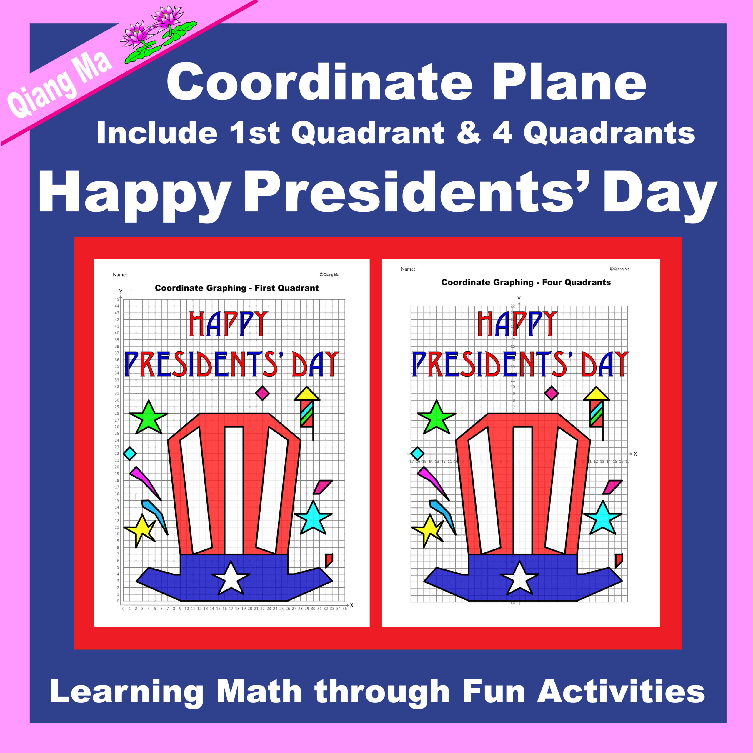 Presidents&amp;#039; Day Coordinate Plane Graphing Picture: Happy inside 7-6 Presidents Day Worksheet Answers