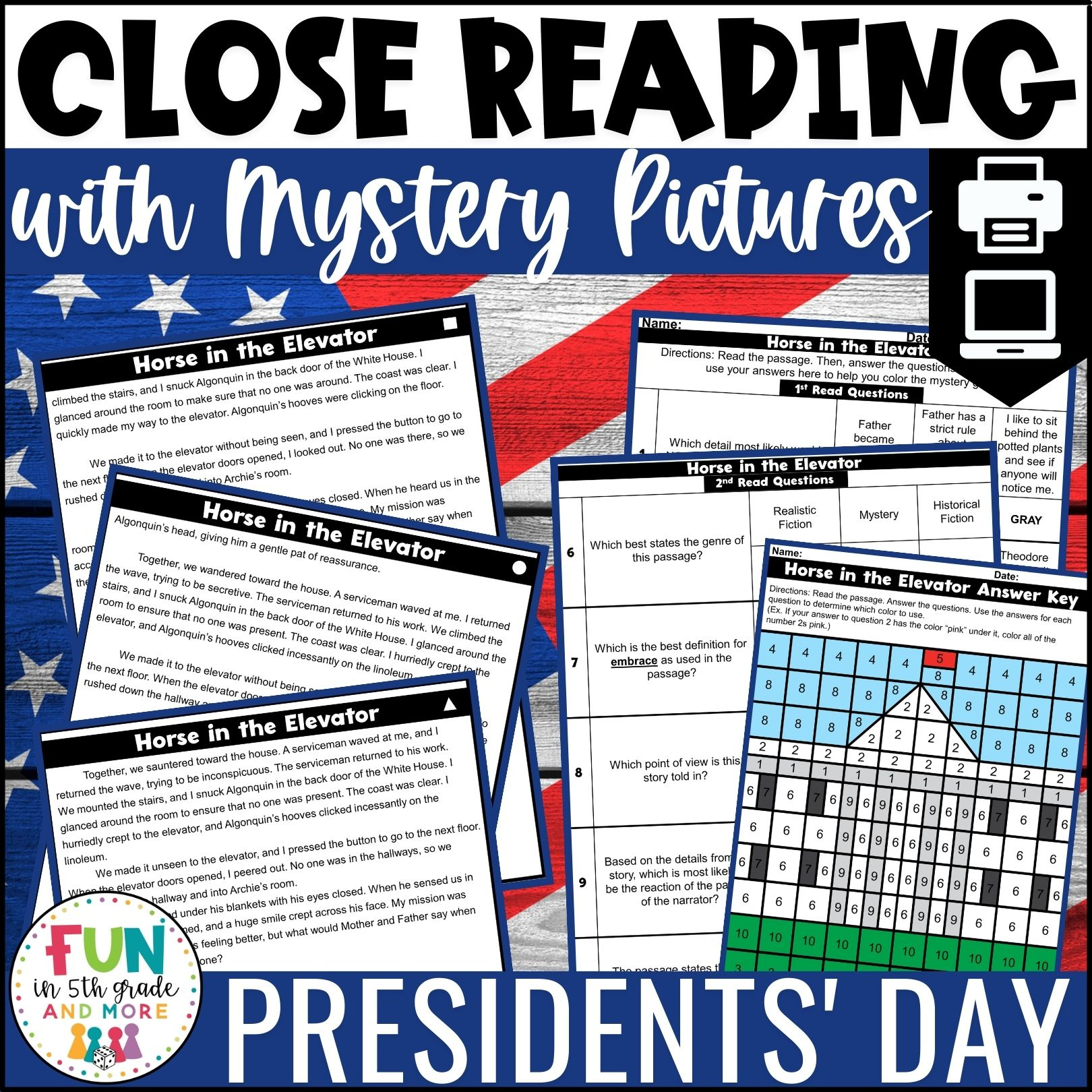 Presidents&amp;#039; Day Reading Comprehension Passages With Mystery for Presidents Day Reading Comprehension Worksheet
