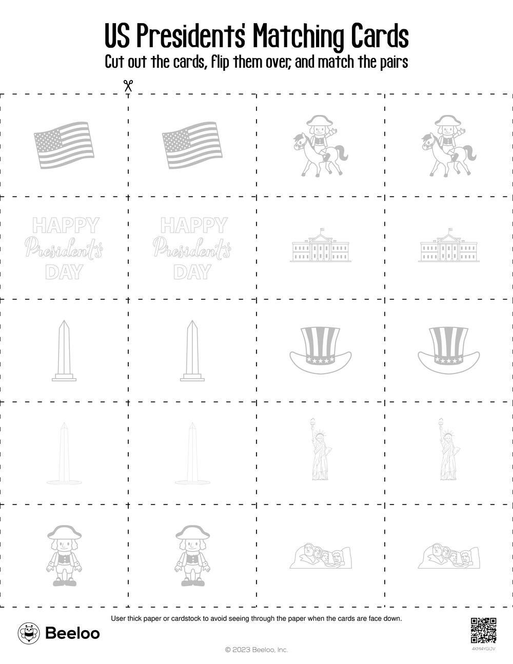 Presidents&amp;#039; Day-Themed Memory Games • Beeloo Printable Crafts And intended for Presidents Day Worksheet Preschool