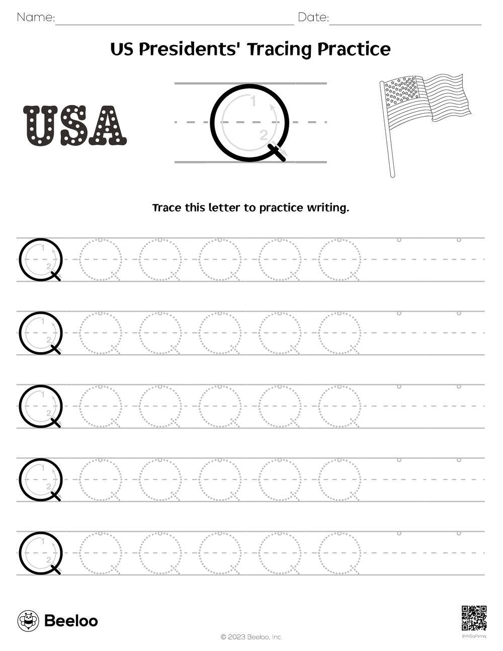 Presidents&amp;#039; Day-Themed Word Tracing Worksheets • Beeloo Printable within Presidents Day Worksheet Preschool