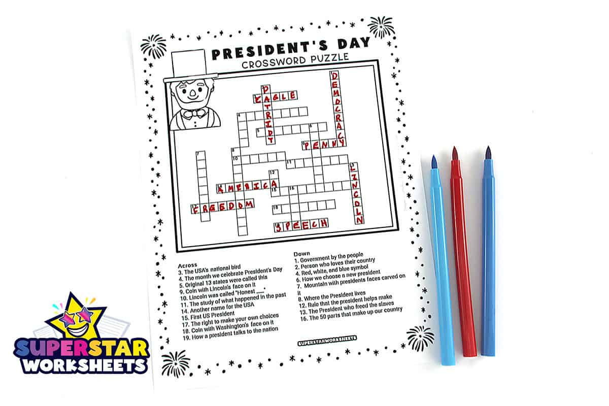 Presidents Day Worksheets (Free Printables) - Superstar Worksheets in 7 6 Presidents Day Worksheet Answers