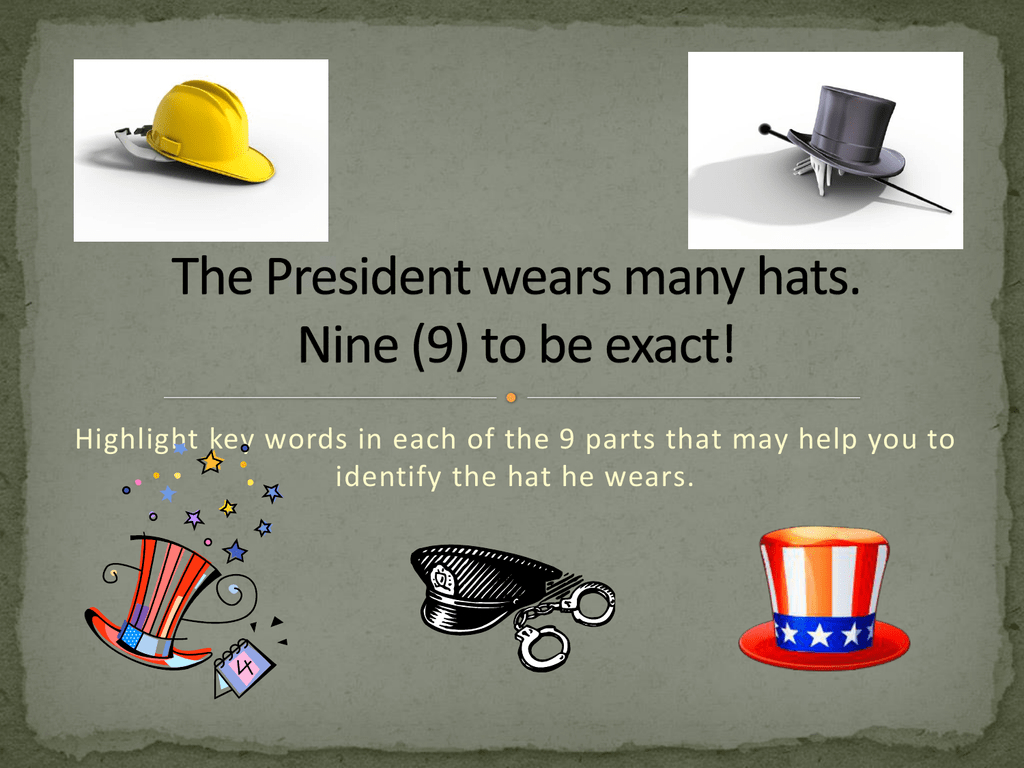 President&amp;#039;S Roles: Understanding The Many Hats for 7 Hats of the President Worksheet