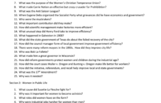 Progressive Era Homework: Chapter 17 Study Guide throughout All the President&amp;#039;s Men And Women Worksheet Answer Key