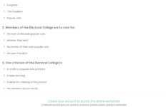 Quiz &amp; Worksheet - Electoral Votes | Study inside Popular V. President Worksheet