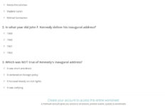 Quiz &amp; Worksheet - Jfk'S Inaugural Address | Study in President Kennedy'S Speech On Civil Rights Worksheet Answers
