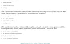 Quiz &amp; Worksheet - Roles Of President &amp; Congress In Foreign Policy inside The Presidency In Action Worksheet Answers