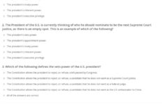 Quiz &amp; Worksheet - Types Of Presidential Powers | Study for Powers Of The President Worksheet