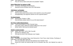 Rise Of Mass Democracy: Jackson Era Study Guide inside Chapter 13 the Presidency Worksheet Answers