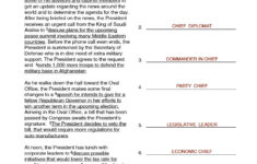 Roles Of The President | A Day In The Life Of The President Of The United  States throughout Roles of the President Worksheet Answer Key