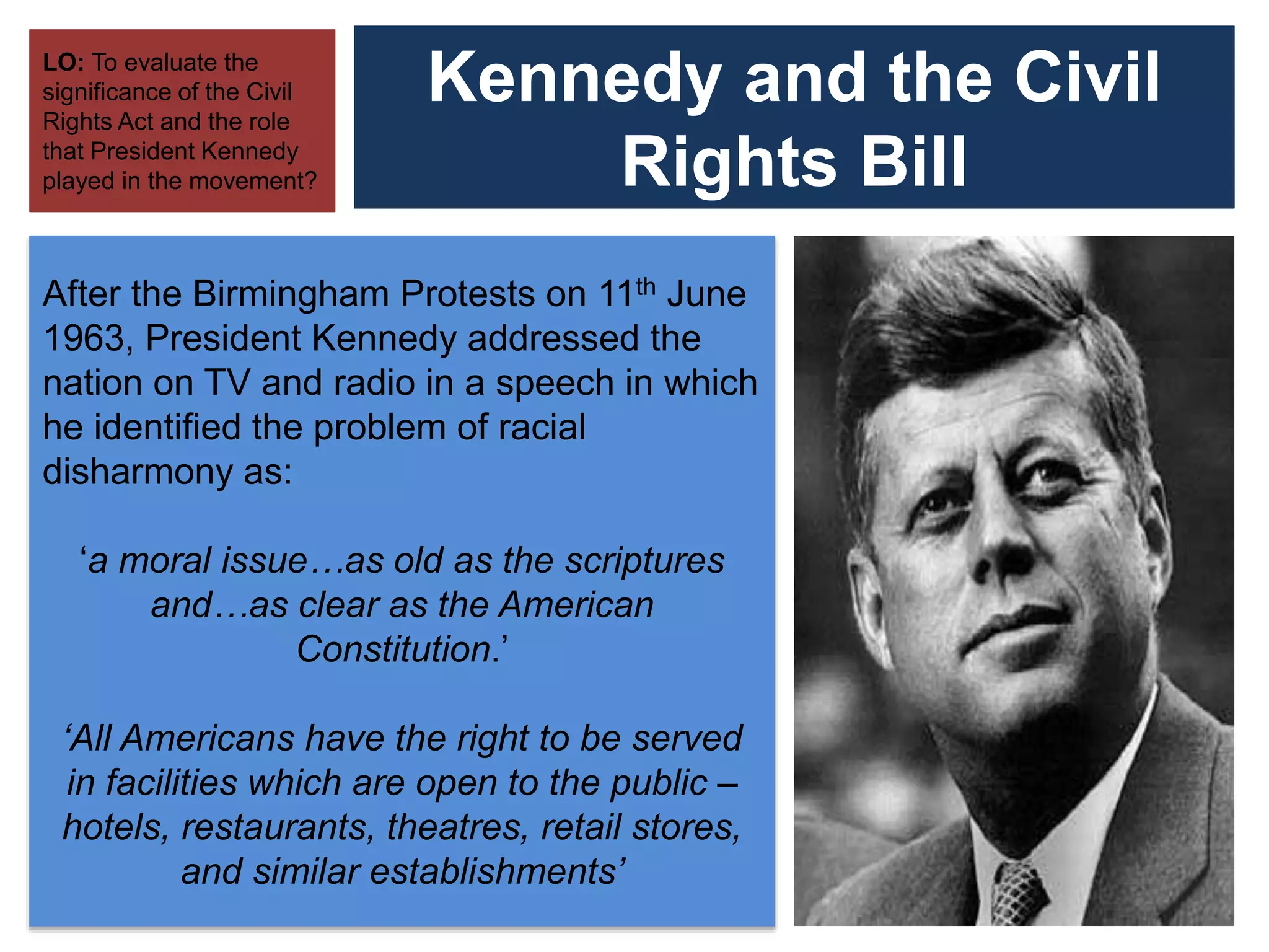 The Civil Rights &amp;amp; Voting Act | Pptx with regard to President Kennedy&amp;amp;#039;s Speech On Civil Rights Worksheet Answers