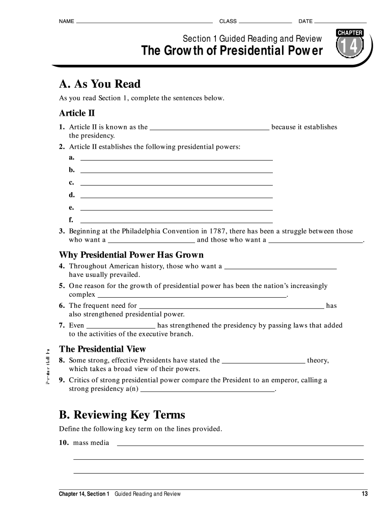 The Presidency In Action Worksheet Answers: Fill Out &amp;amp; Sign Online intended for The Presidency Worksheet Answers