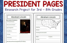 U.s. Presidents Research Project - Mamas Learning Corner throughout President Biography Worksheet